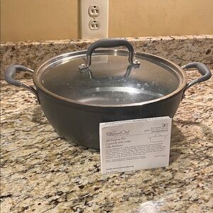 Pampered Chef Gray Nonstick All-Purpose Pot with Glass Lid
